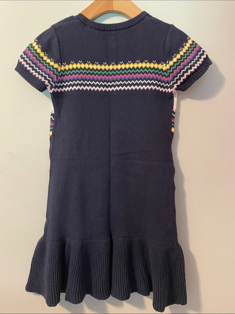 Gymboree Back to School sweater dress. short sleeve. size:5